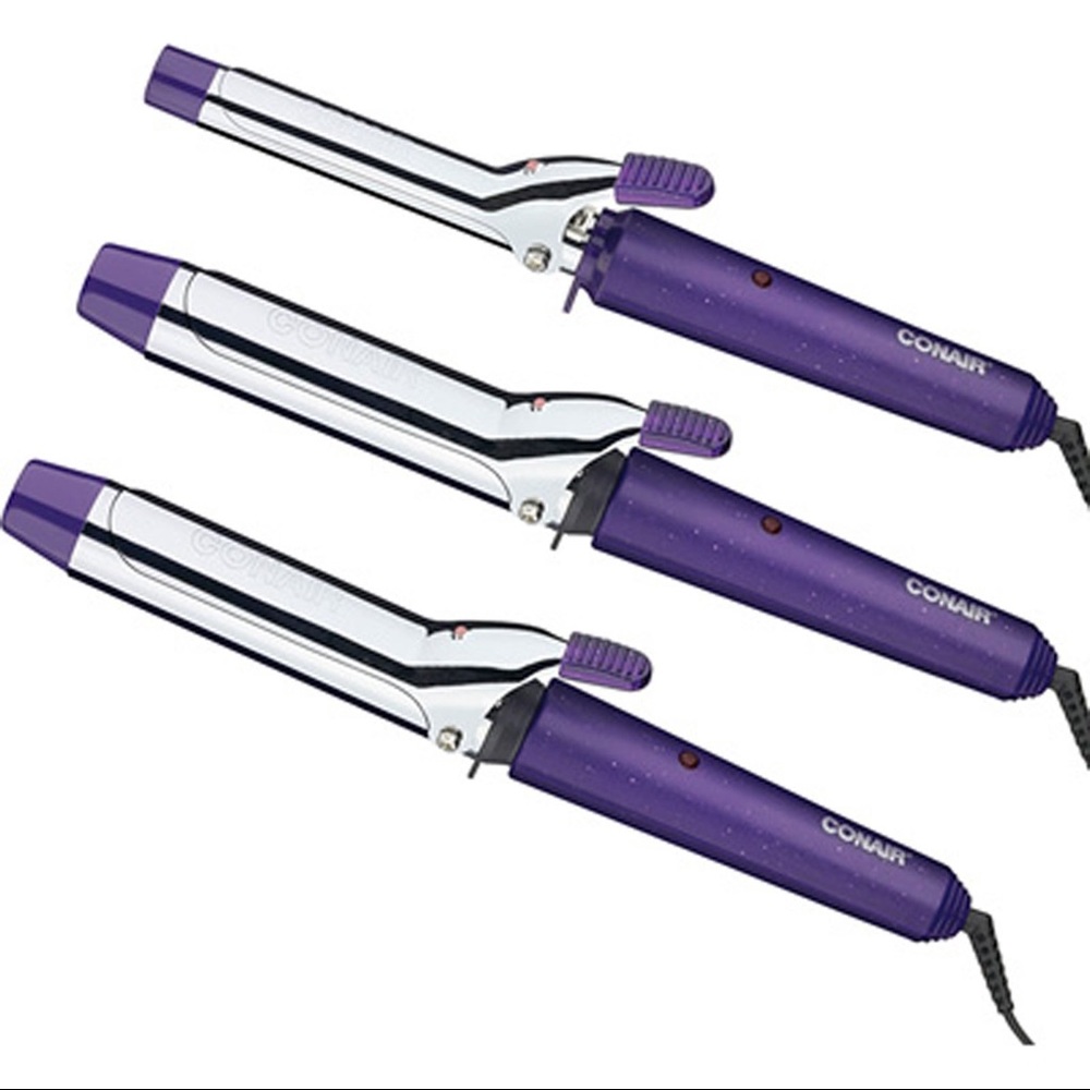 CONAIR 3-Pack Chrome curling Iron Set